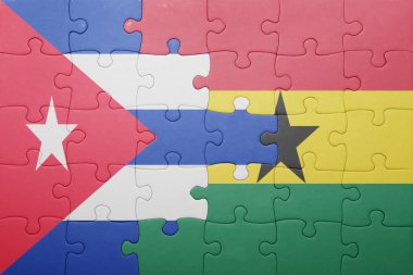 Gana ve Küba ulusal bayrak ile bulmaca