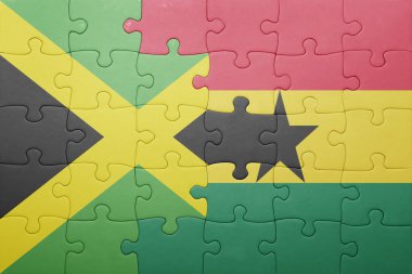 Gana ve Jamaika ulusal bayrak ile bulmaca