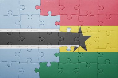 Gana ve botswana ulusal bayrak ile bulmaca