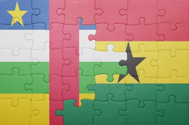 Gana ve Orta Afrika Cumhuriyeti ulusal bayrak ile bulmaca