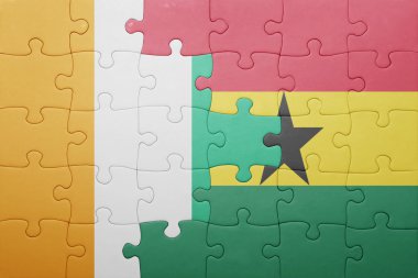 Fildişi Sahili ve Gana ulusal bayrak ile bulmaca