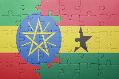 Gana ve Etiyopya ulusal bayrak ile bulmaca