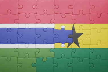 Gana ve Gambiya ulusal bayrak ile bulmaca