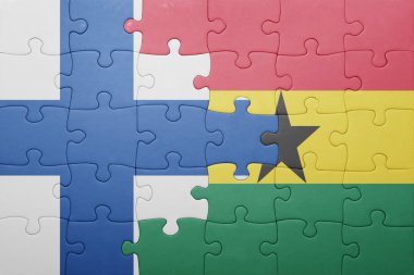 Gana ve Finlandiya ulusal bayrak ile bulmaca 