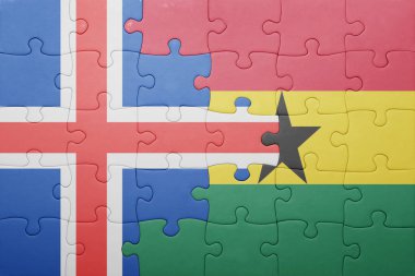 Gana ve İzlanda ulusal bayrak ile bulmaca