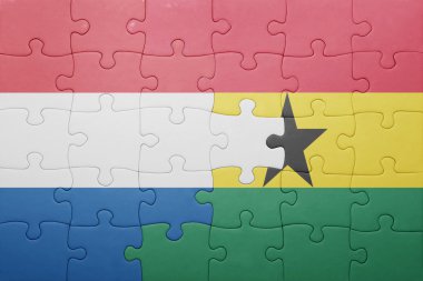 Gana ve Hollanda ulusal bayrak ile bulmaca