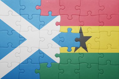 Gana ve İskoçya ulusal bayrak ile bulmaca