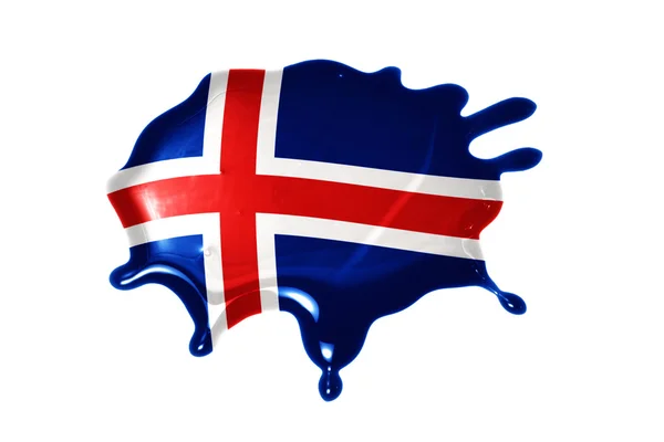 Blot with national flag of iceland — Stock Photo, Image