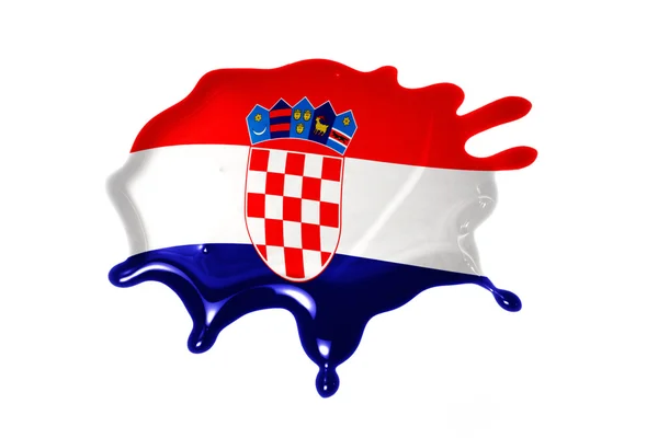 Tache avec le drapeau national de la croatie — Photo