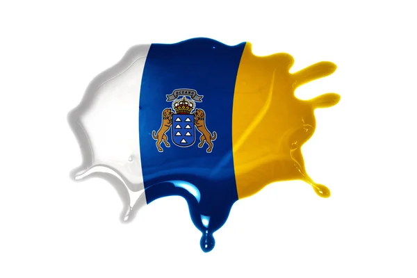 Blot met nationale vlag van de Canarische eilanden — Stockfoto