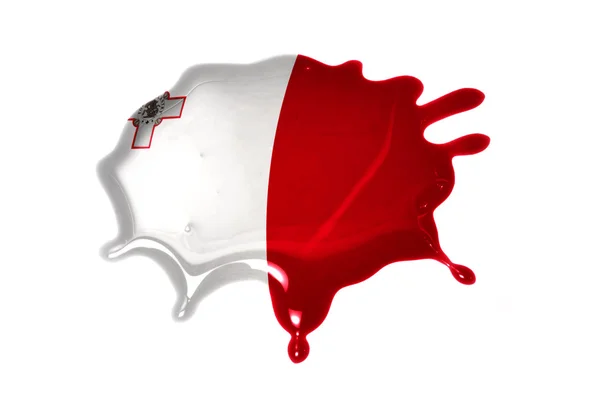 Пятно с национальным флагом Мальты — стоковое фото