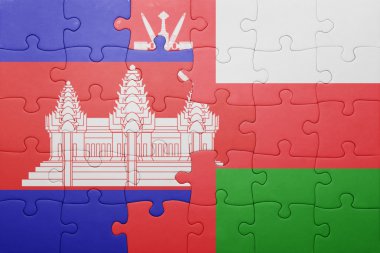 Kamboçya ve Umman ulusal bayrak ile bulmaca