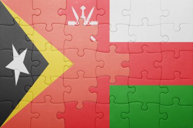 Doğu timor ve Umman ulusal bayrak ile bulmaca