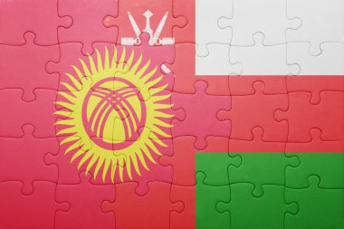 Kırgızistan ve Umman ulusal bayrak ile bulmaca