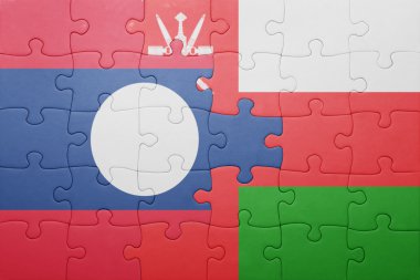laos ve Umman ulusal bayrak ile bulmaca