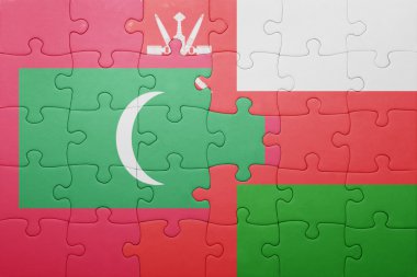 Maldivler ve Umman ulusal bayrak ile bulmaca