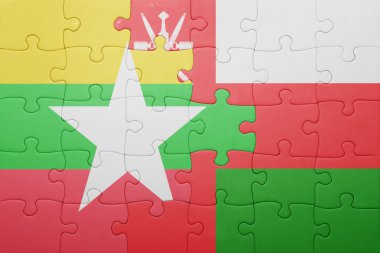 myanmar ve Umman ulusal bayrak ile bulmaca