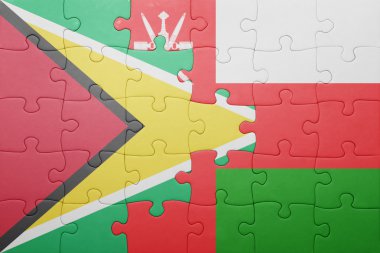 guyana ve Umman ulusal bayrak ile bulmaca
