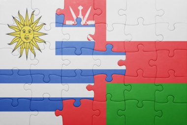 uruguay ve Umman ulusal bayrak ile bulmaca