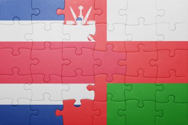 Kosta Rika ve Umman ulusal bayrak ile bulmaca