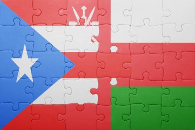 Porto Riko ve Umman ulusal bayrak ile bulmaca