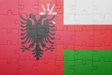 Arnavutluk ve Umman ulusal bayrak ile bulmaca