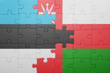 Estonya ve Umman ulusal bayrak ile bulmaca