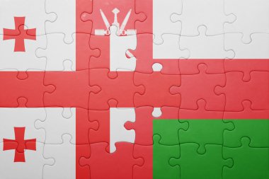 Gürcistan ve Umman ulusal bayrak ile bulmaca