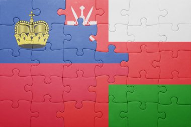 liechtenstein ve Umman ulusal bayrak ile bulmaca