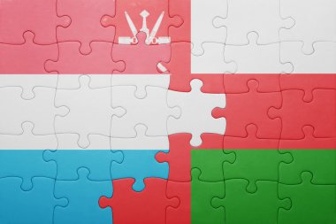 Lüksemburg ve Umman ulusal bayrak ile bulmaca