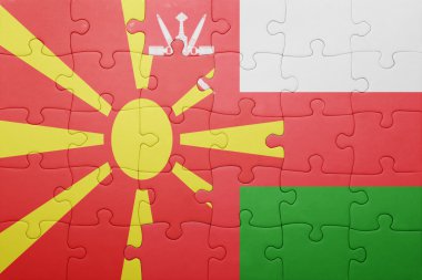 Makedonya ve Umman ulusal bayrak ile bulmaca