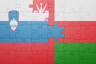 Slovenya ve Umman ulusal bayrak ile bulmaca