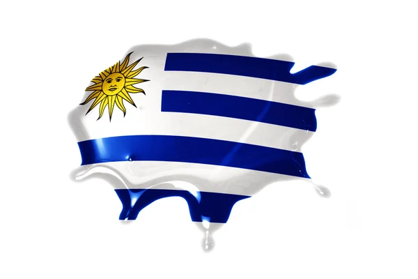 Blot with national flag of uruguay — Stock Photo, Image