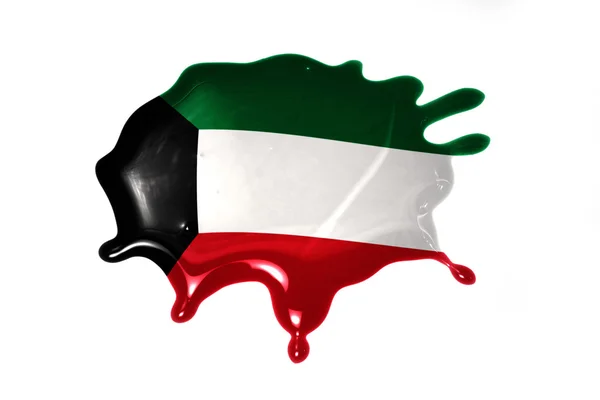 Пятно с национальным флагом Кувейта — стоковое фото
