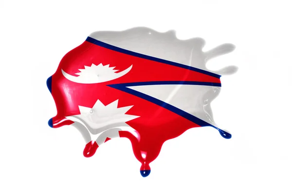 Пятно с национальным флагом Непала — стоковое фото