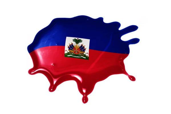 Blot with national flag of haiti — Stock Photo, Image