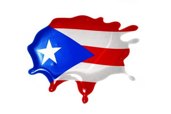Macchia con bandiera nazionale del Porto Rico — Foto Stock