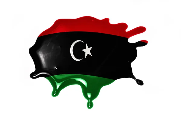 Blot with national flag of libya — Stock Photo, Image