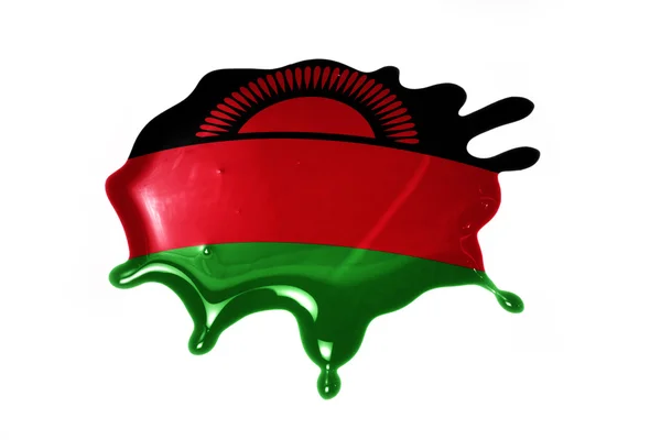 Macchia con bandiera nazionale del Malawi — Foto Stock