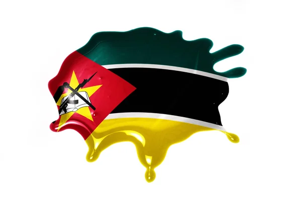 Mancha com bandeira nacional de moçambique — Fotografia de Stock