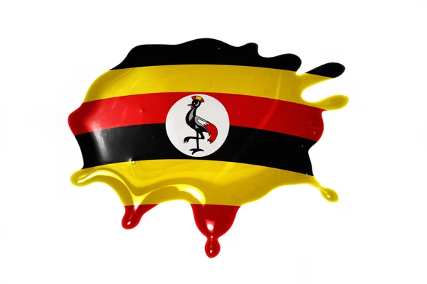 Mancha com a bandeira nacional de Uganda — Fotografia de Stock