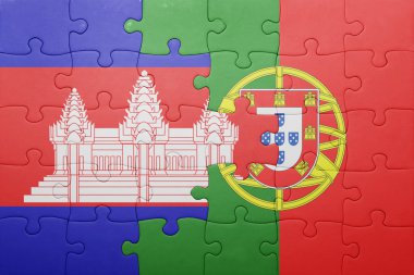 Portekiz ve Kamboçya Ulusal bayrak ile bulmaca