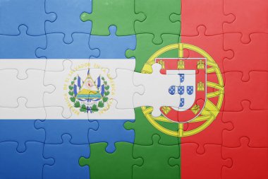 el salvador ve Portekiz ulusal bayrak ile bulmaca