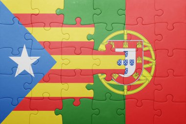 Portekiz ve Katalonya Ulusal bayrak ile bulmaca
