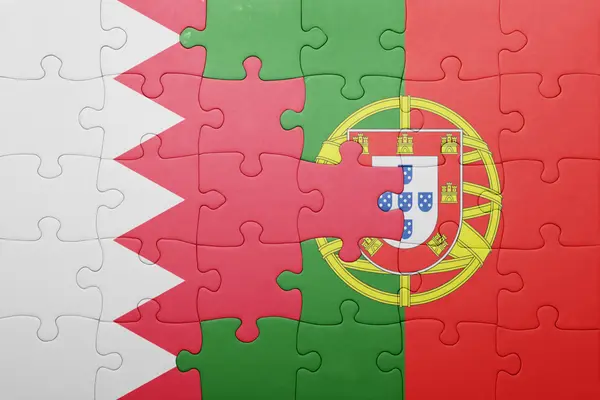 Puzzle z Flaga narodowa Portugalii i Bahrajn — Zdjęcie stockowe