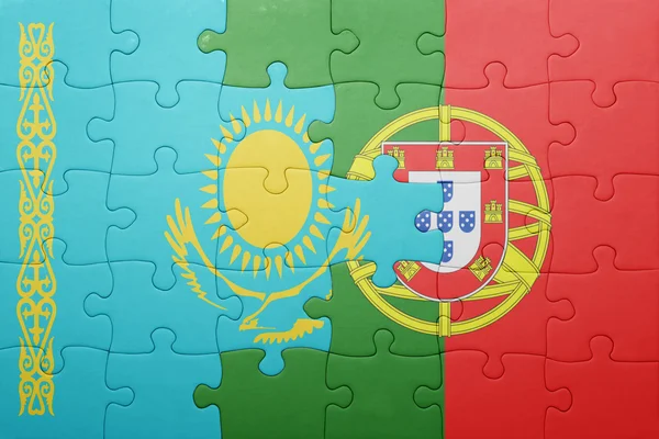 Portekiz ve Kazakistan ulusal bayrak ile bulmaca