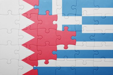 Bahreyn ve Yunanistan ulusal bayrak ile bulmaca