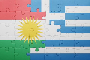 kurdistan ve Yunanistan ulusal bayrak ile bulmaca