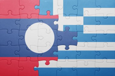 laos ve Yunanistan ulusal bayrak ile bulmaca