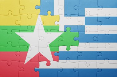 myanmar ve Yunanistan ulusal bayrak ile bulmaca